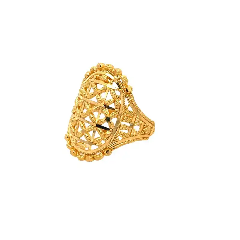 22k Yellow Gold Lace Pattern Ring